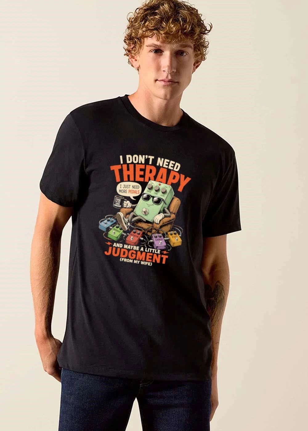 I Dont Need Therapy Just More Pedals And Maybe A Little Judgment From My Wife Cartoon Pedal In Armchair shirt