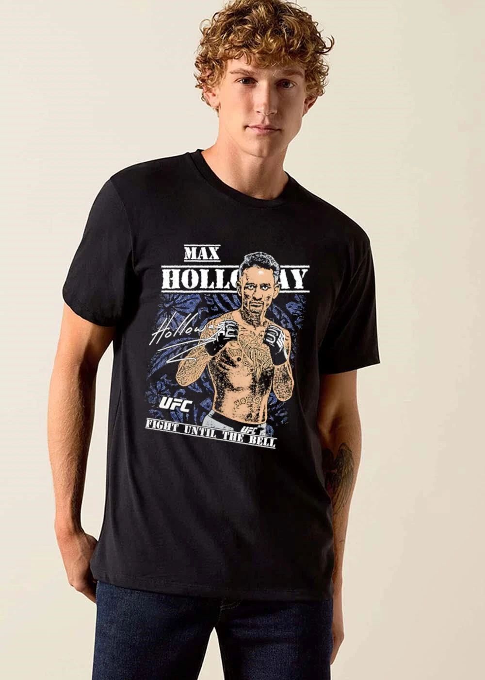 Ufc Fight Until The Bell Max Holloway Tattooed Fighter Guard Stance Distressed shirt