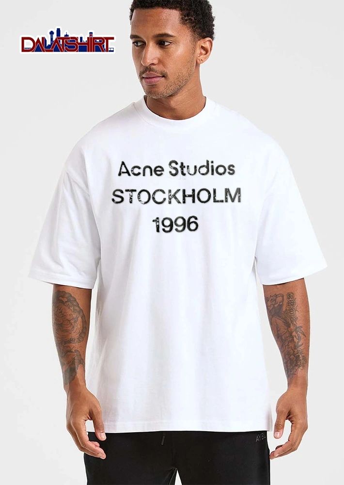 Acne Studios Stockholm 1996 Distressed Textured Typography shirt