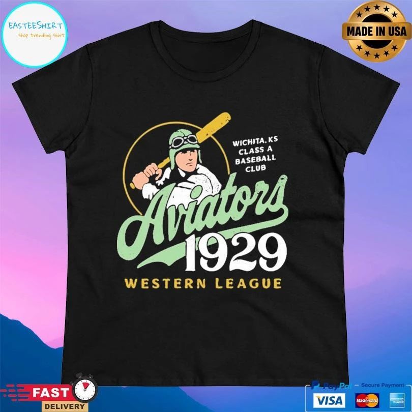 Wichita Aviators 1929 Western League Wichita Ks Class A Baseball Club T-shirts