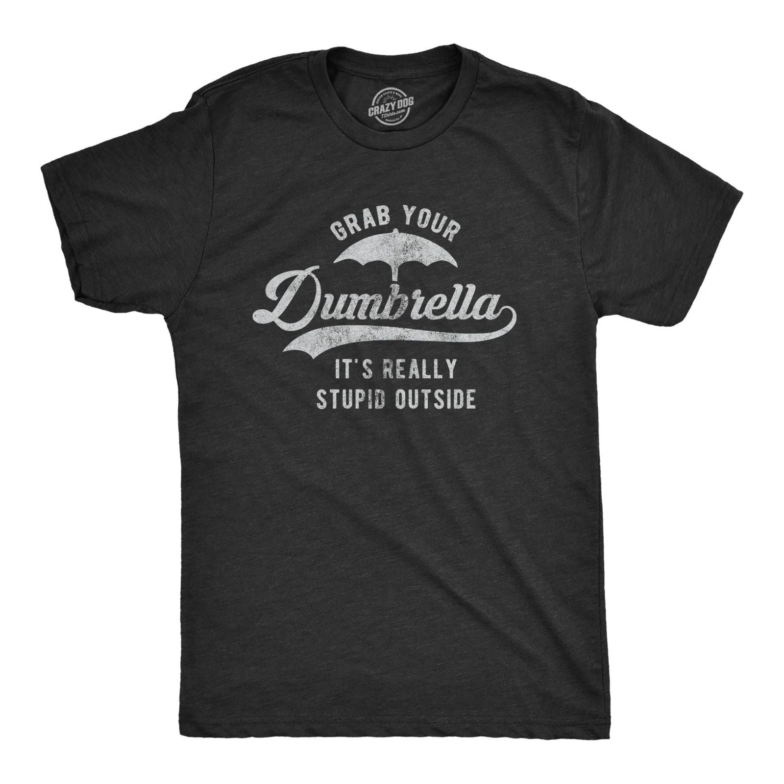 Mens Grab Your Dumbrella It's Really Stupid Outside T Shirt Funny Sarcastic
