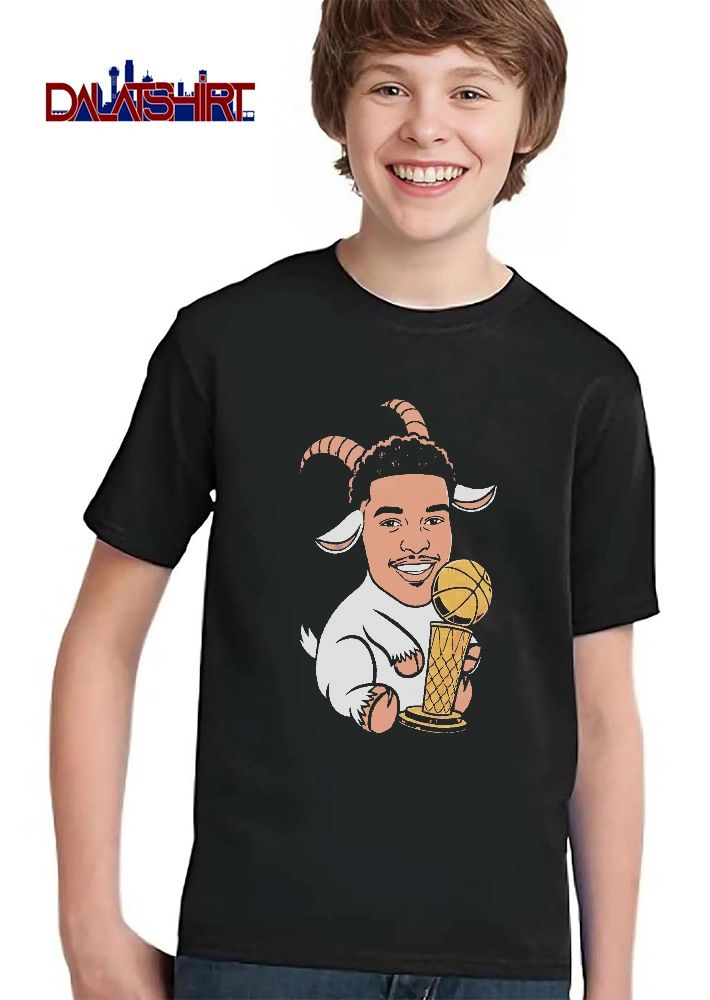 Cartoon Goat Caricature Holding Basketball Championship Trophy shirt