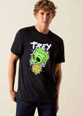Trey Cartoon Green Skull Pierced Melting Gold Pendant shirt