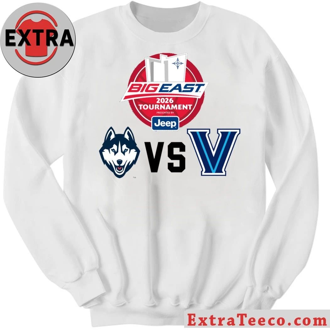 US college basketball between UConn Huskies and Villanova Wildcats Logo Shirt