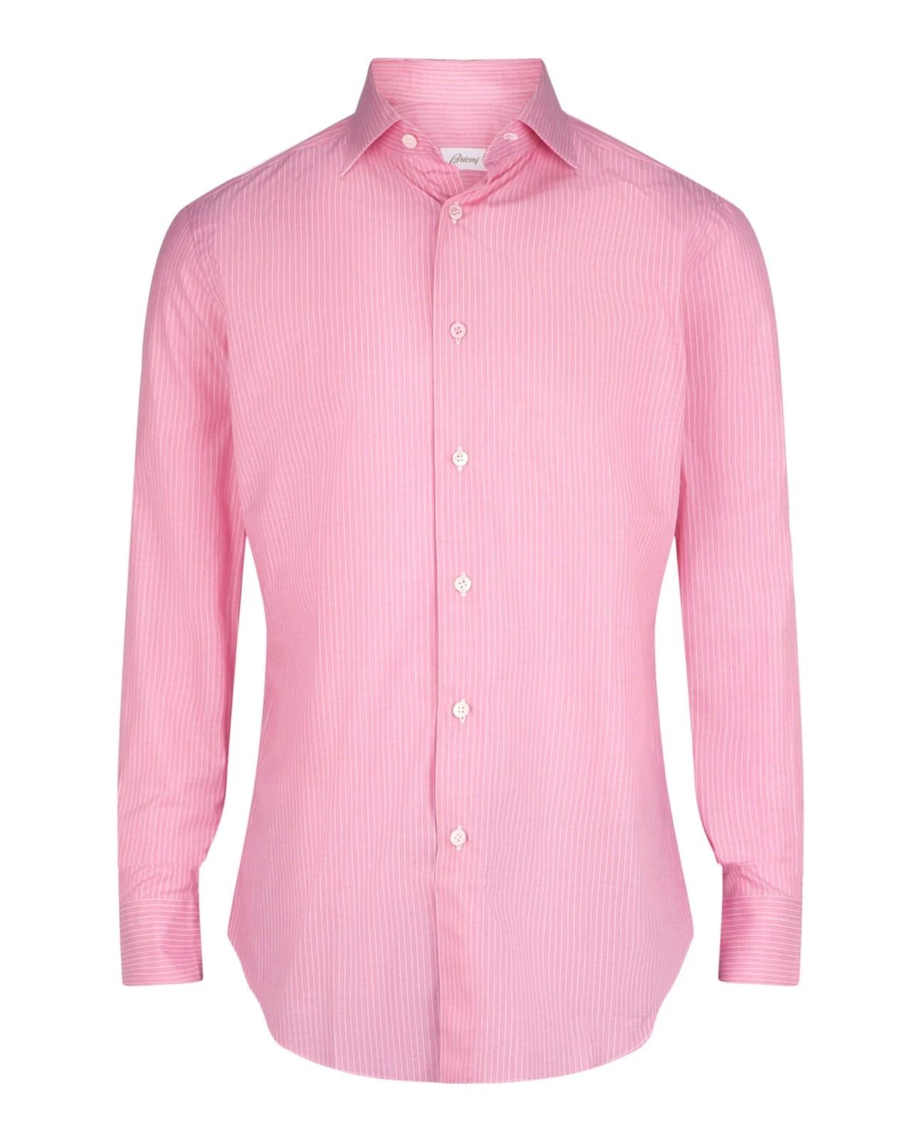 Brioni Mens Slim-Fit Stripe Dress Shirt