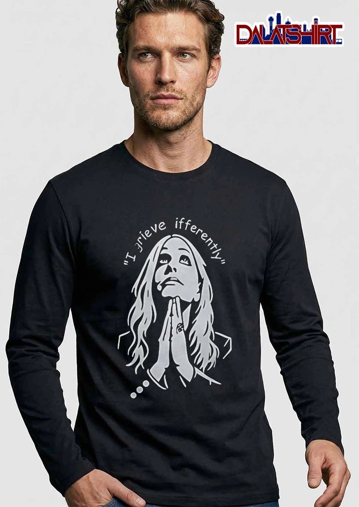 I Grieve Differently Praying Woman Looking Up Line Art shirt