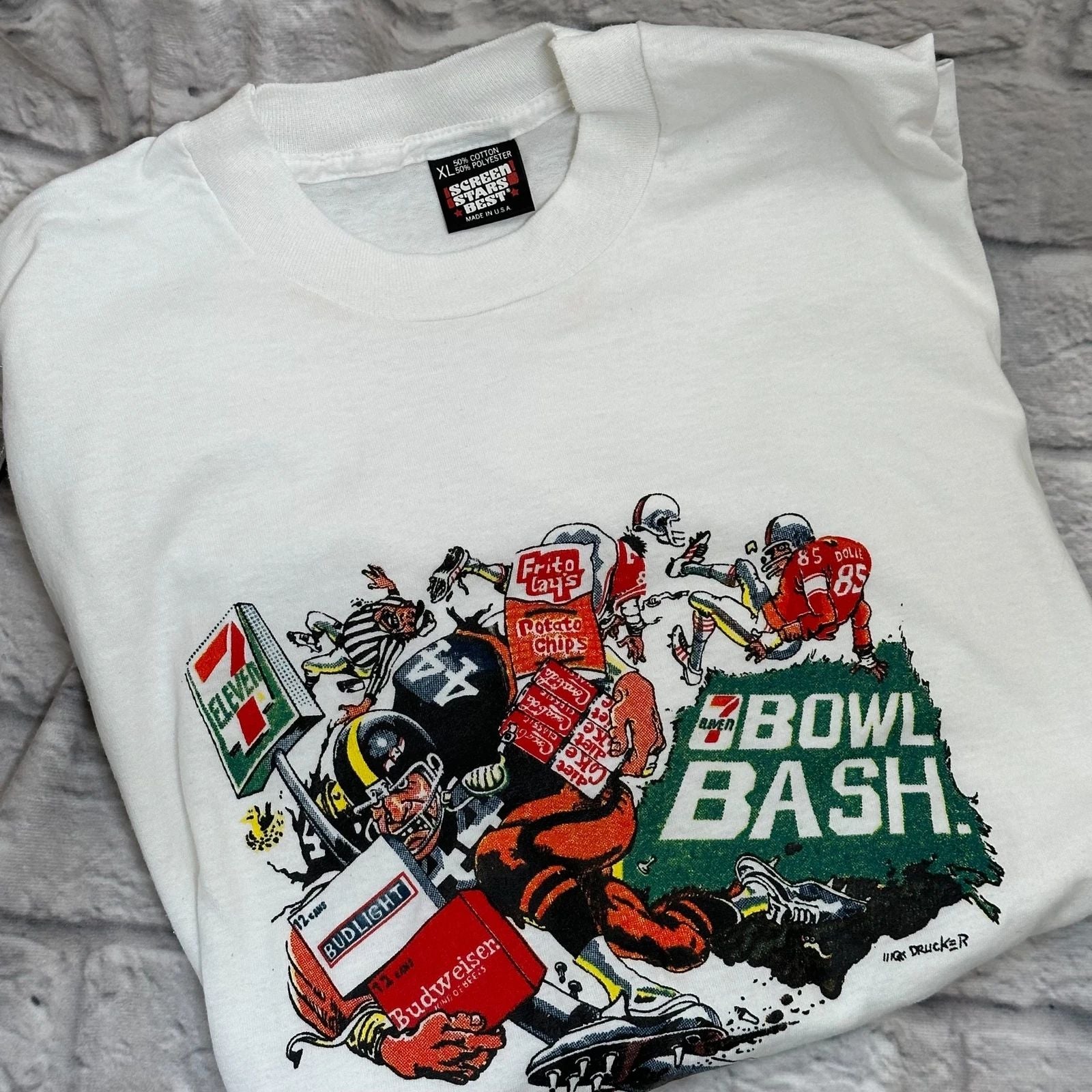 7-11 Bol Bash T-shirt XL Screen Stars Best USA 50/50 Simple Point Mort Drucker