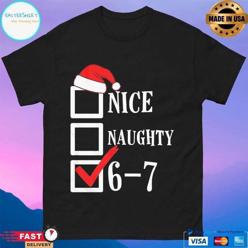 Youth Santa’s Nice Naughty 6-7 Checklist Christmas 2025 T-shirts