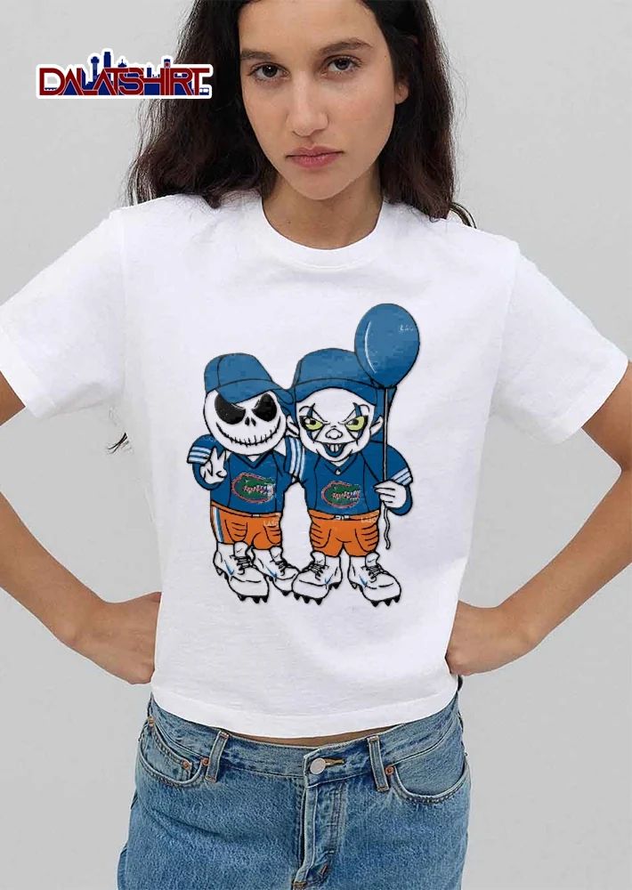 Florida Gators NCAA Cartoon Jack Skellington Pennywise Clown Blue Balloon shirt