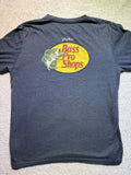 Bass Pro Shops Johnny Morris Shirt Mens M Dark Blue Graphic Cotton Everyday Wear