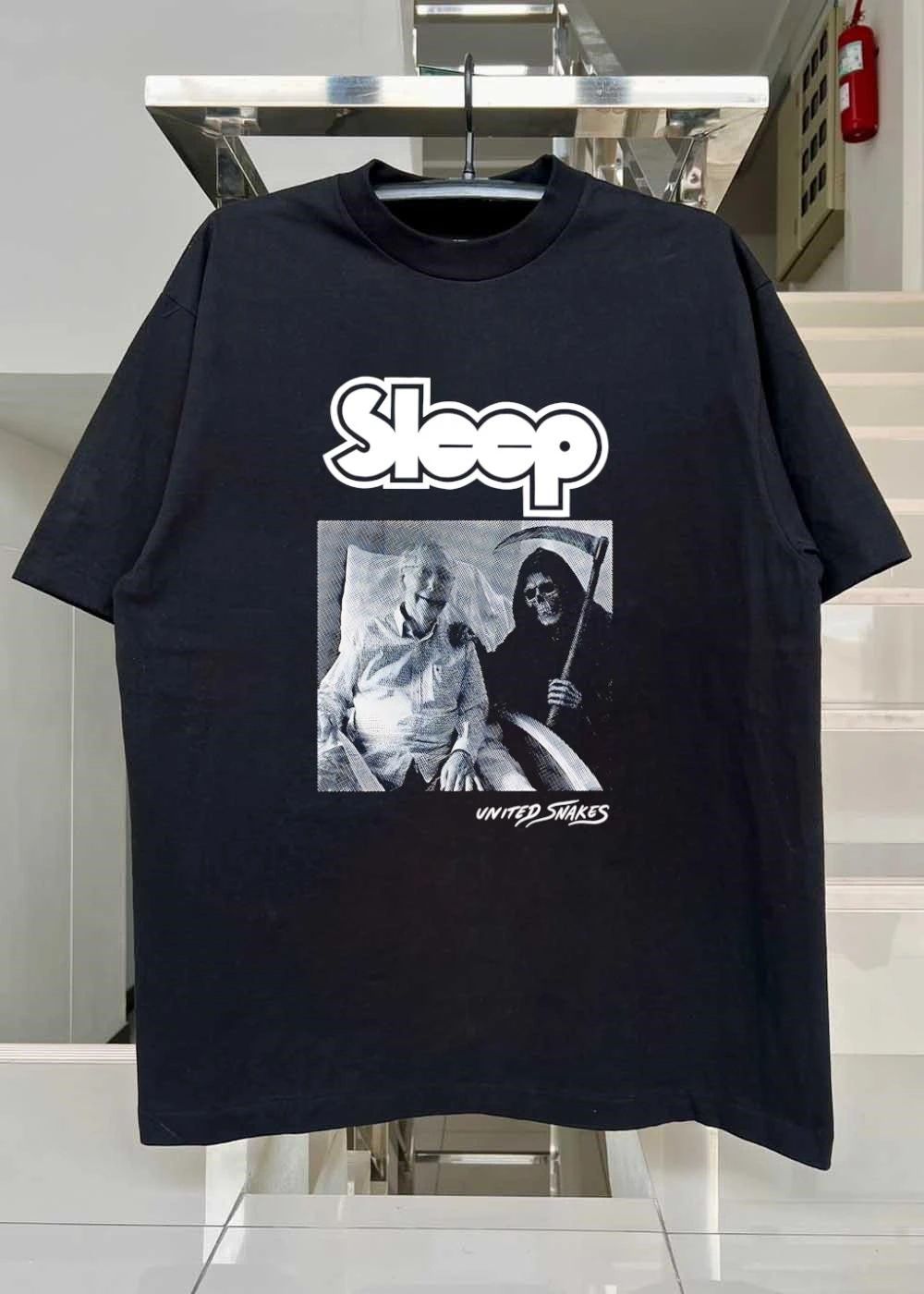 United Snakes Grim Reaper Holding Scythe Sleep Logo Shirt
