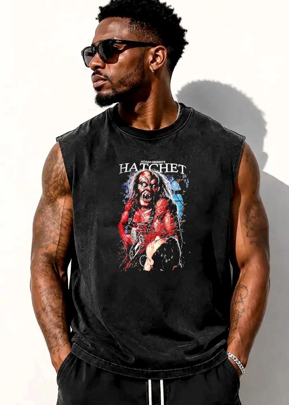 Adam Green Hatchet Deformed Monster Belt Sander Blood Spray shirt