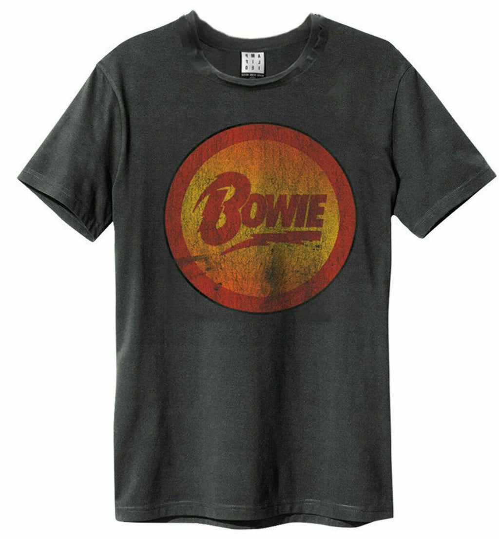 Amplified David Bowie Diamond Dogs Logo Mens Charcoal T Shirt David Bowie Tee