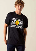 Softball Mom The Most Stressful Position On Team Yellow Crown Ball shirt