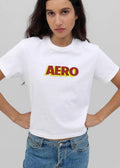Aero Red Front Yellow Depth Black Outlines 3d Block Lettering Pop Art shirt