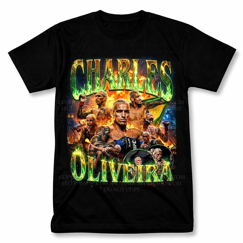 Charles Oliveira UFC Graphic T Shirt Vintage Style MMA Fan Tee