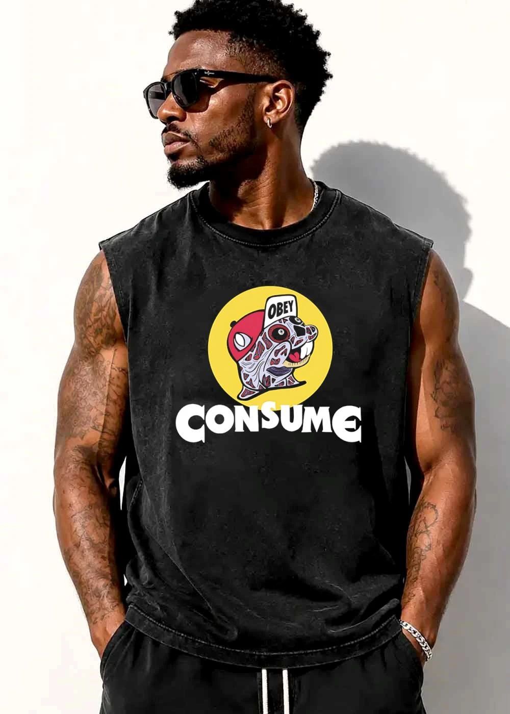 Bucees Obey Consume They Live Alien Beaver Yellow Circle Cartoon shirt