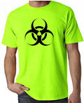 BIO HAZARD SYMBOL NEON T-SHIRT - Rave Goth Metal Toxic Sci Fi Biohazard FREE P&P