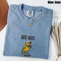Embroidered Bird Nerd Comfort Colors Shirt, Funny Bird Lover Tee
