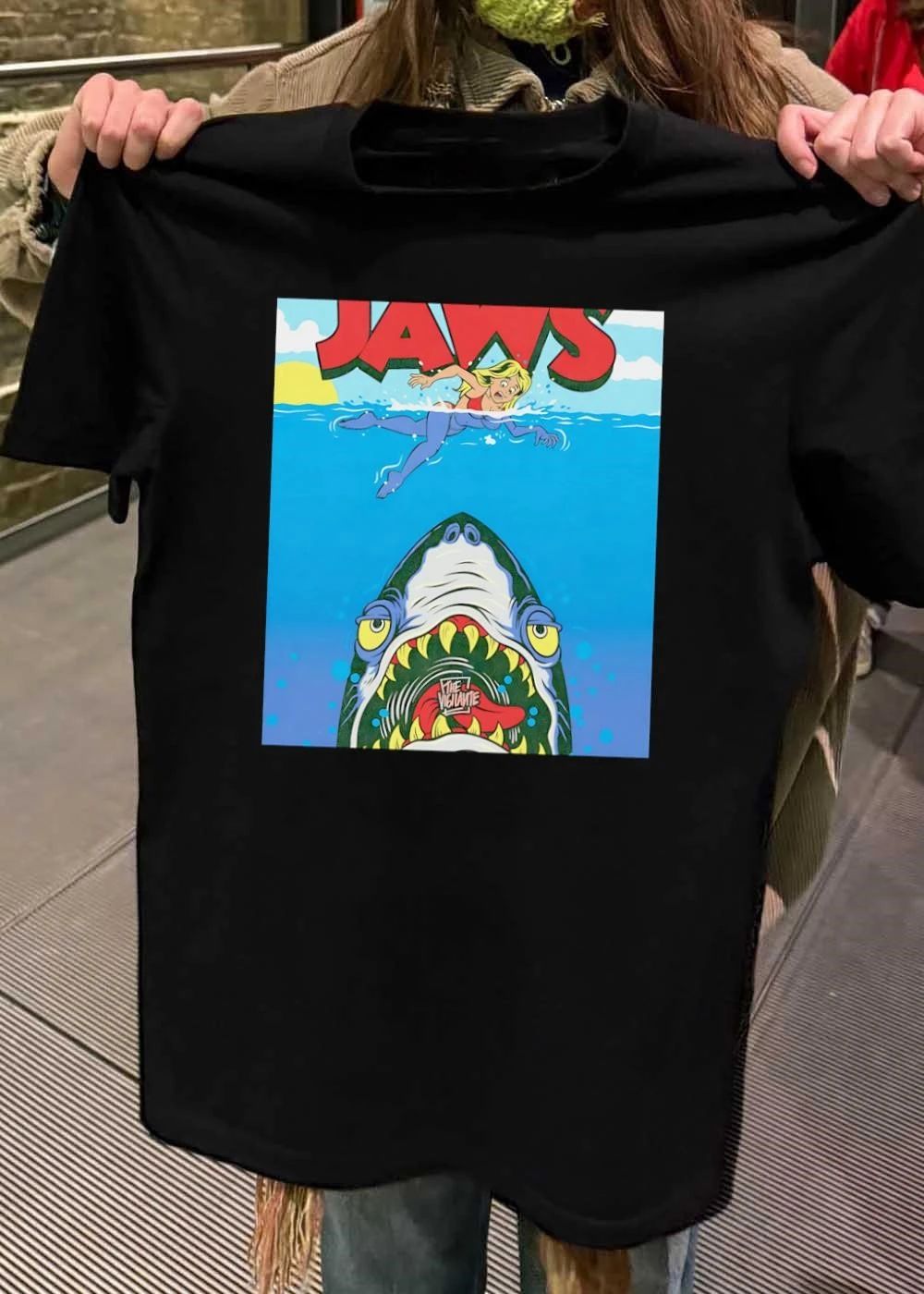 The Vigilante Jaws Shark Attack Cartoon Comic Style shirt