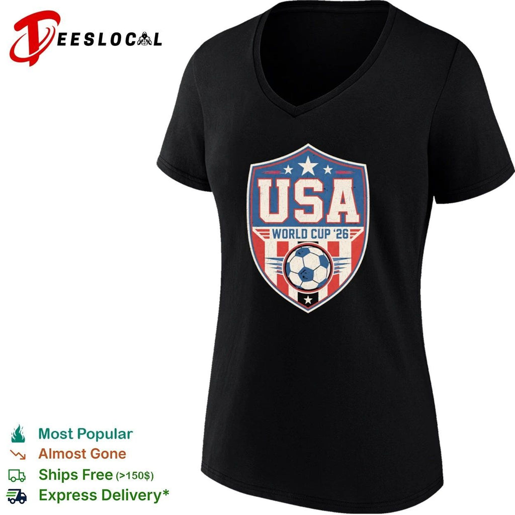 USA World Cup 26 Soccer Shield T-shirt