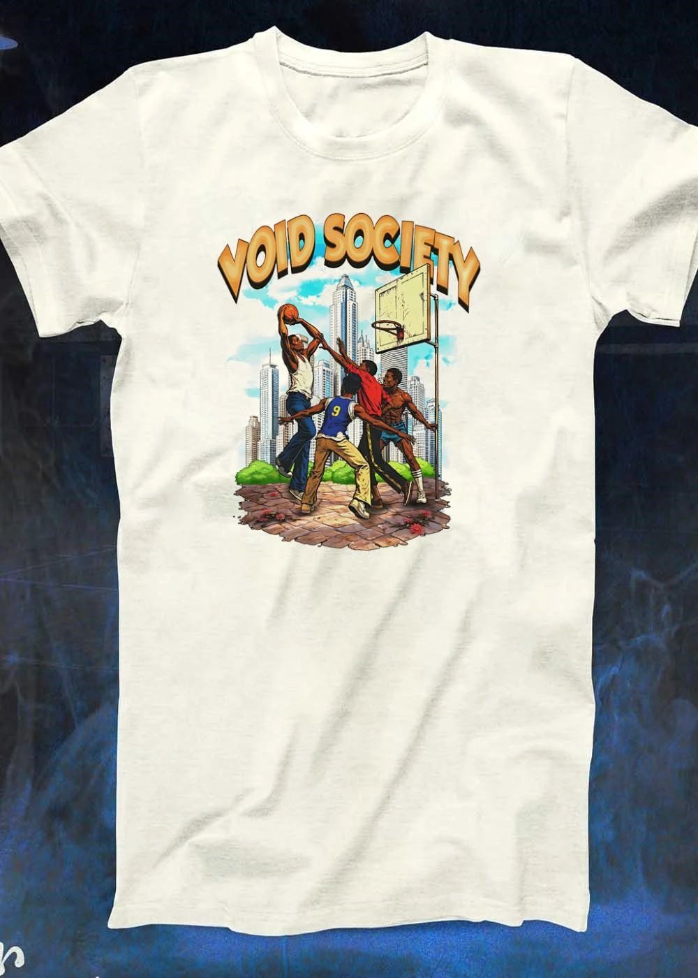 Void Society Street Basketball Players Action Cityscape T-Shirt