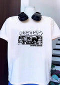 Myopic Greed Dmsseye Collage Black and White Graphic T-Shirt