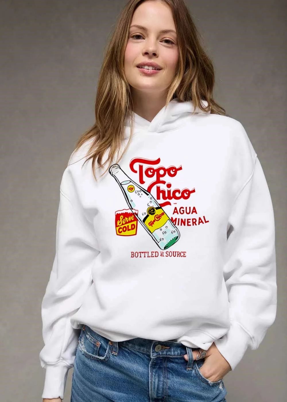 Topo Chico Serve Cold Agua Mineral Bottled At Source Vintage Carbonated Water Drawing shirt