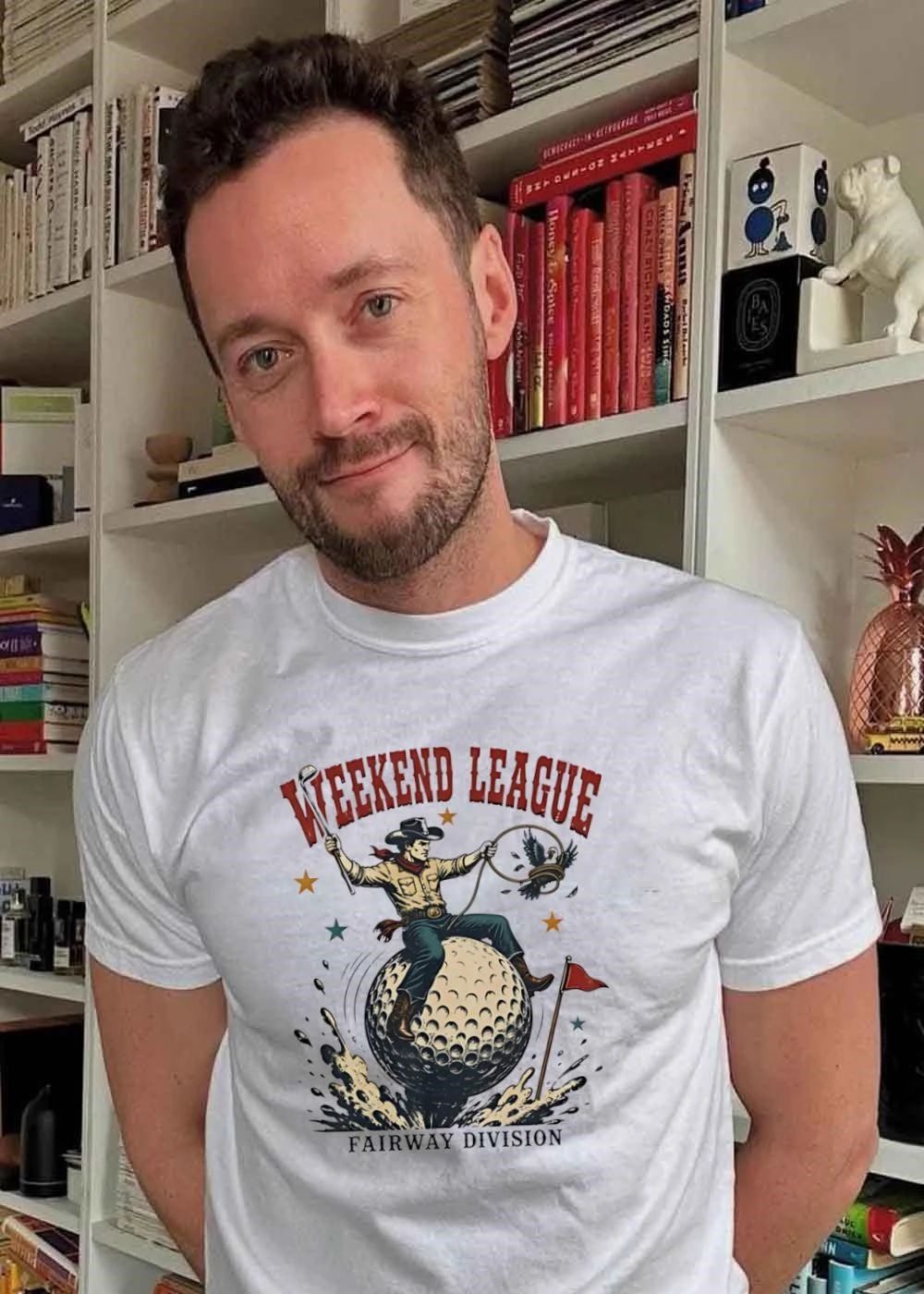 Fairway Division Cowboy Lassoing Bird On Golf Ball Weekend League Shirt