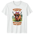 Apparently I Have An Attitude Womens T-Shirt Highland Cow Gift For Her