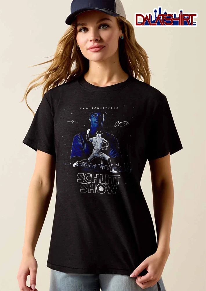 Roto Wear Schlitt Show Cam Schlittler Pitcher Motion Player Portrait City Skyline Stars shirt
