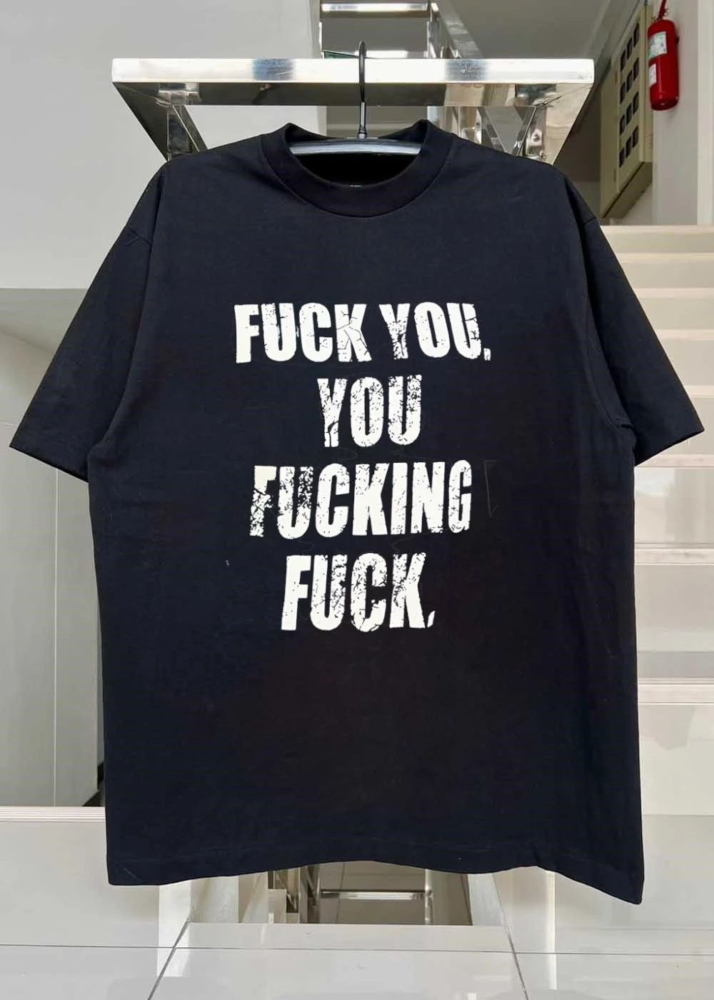 Distressed Font Verbal Attack Fuck You Fucking shirt