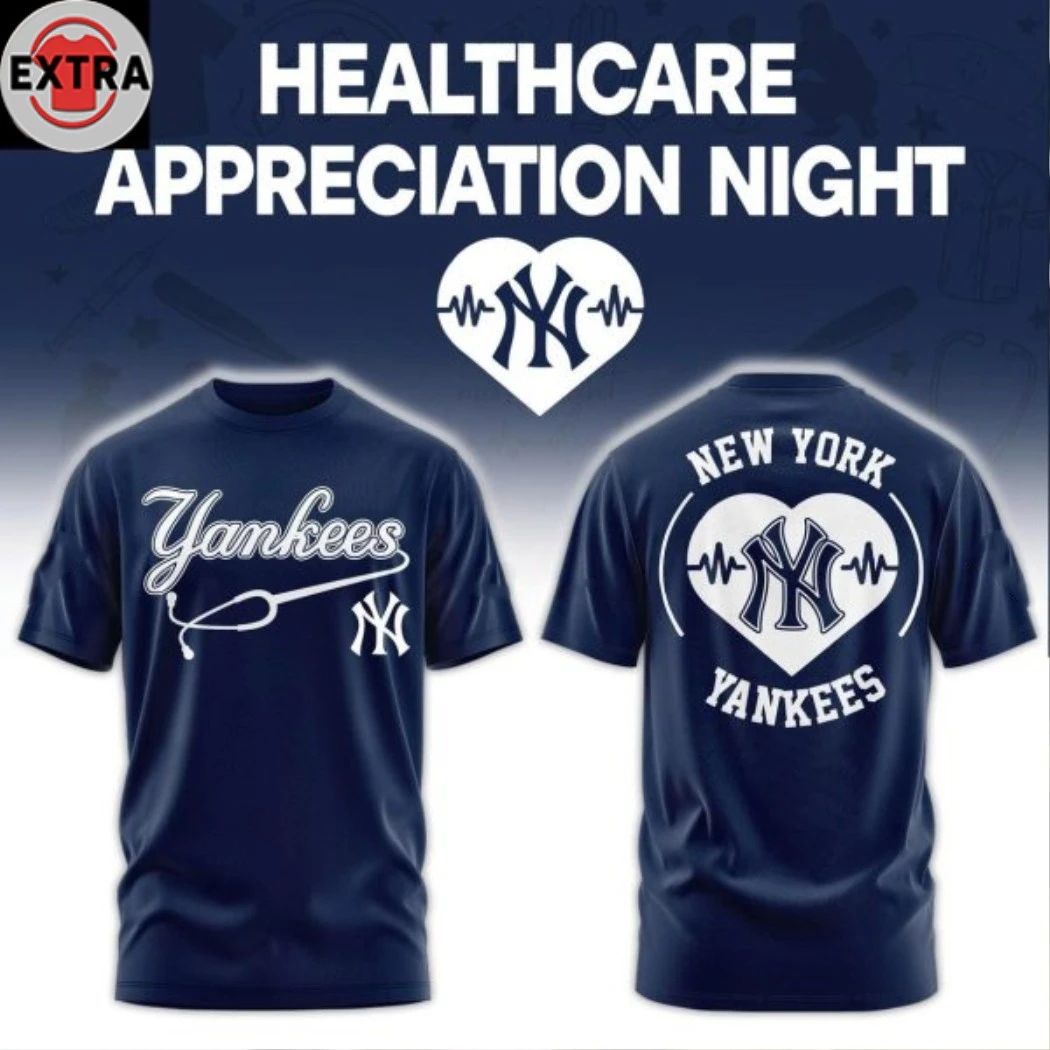 New York Yankees Healthcare Appreciation Night 2026 Celebrate Logo Two Sided T-shirt