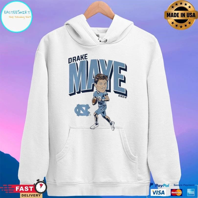 Drake Maye Pro Caricature North Carolina Tar Heels Football T-shirts