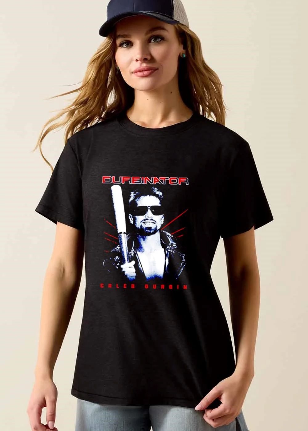 Durbinator Caleb Durbin Player Sunglasses Leather Jacket Baseball Bat Halftone shirt