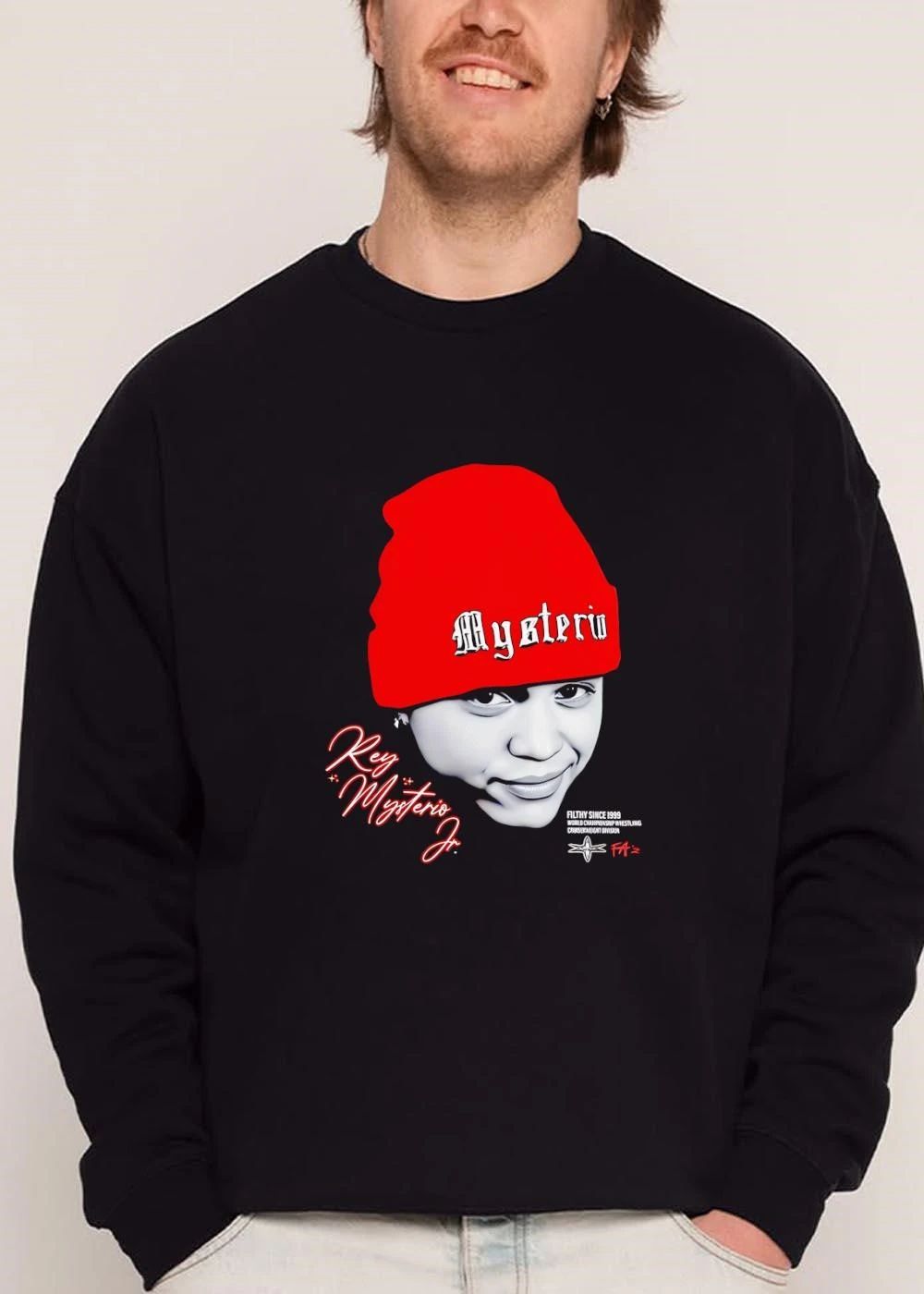 Wcw Filthy Since Rey Mysterio Jr Cruiserweight Division 1999 Unmasked Portrait Red Beanie shirt