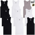 3 Packs Men 100% Cotton Ribbed Tank Top A-Shirt Wife Beater Undershirts S-2XL