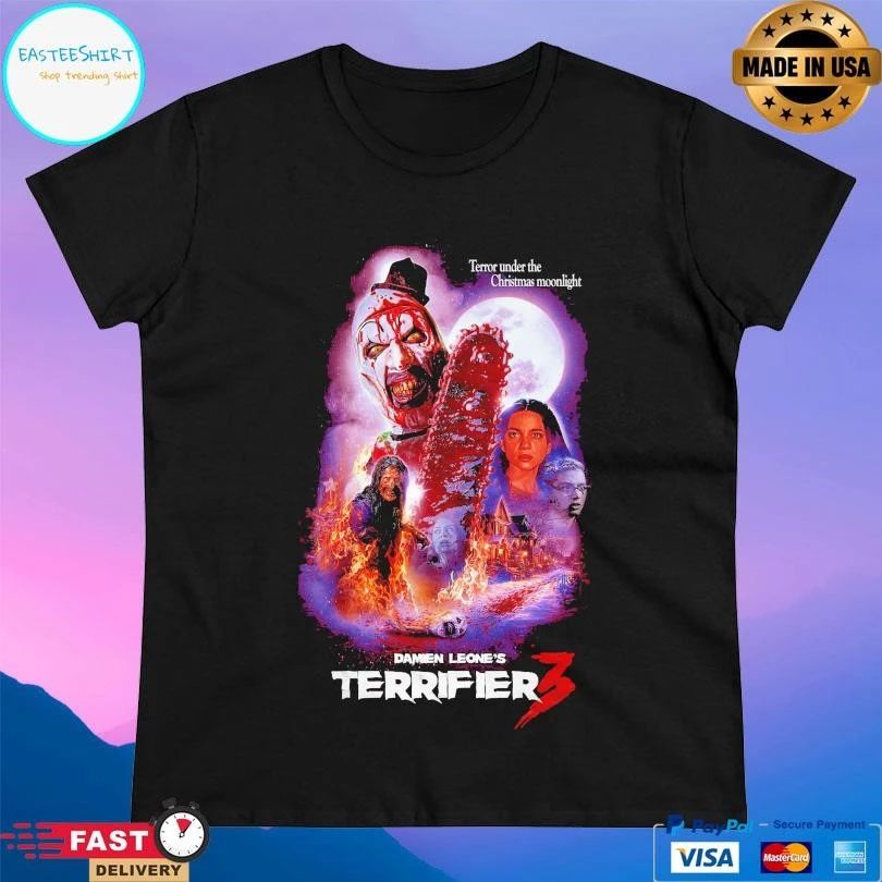 Damien Leone’s Terrifier 3 Terror Under The Christmas Moonlight T-shirts