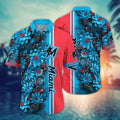 Miami Marlins Patriotic Bloom Hawaiian Shirt