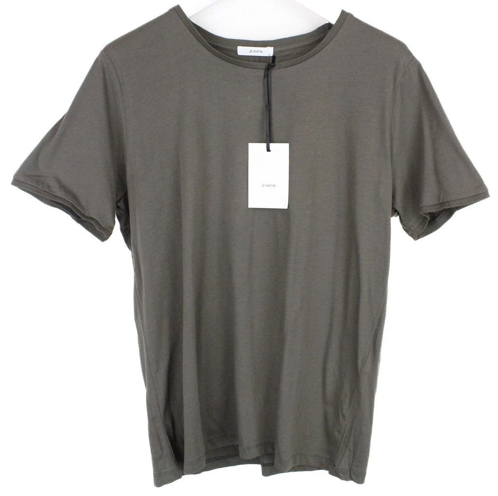 Zapa T-Shirt Homme 2XL Gris Uni Extensible Simple Rond Manches Courtes