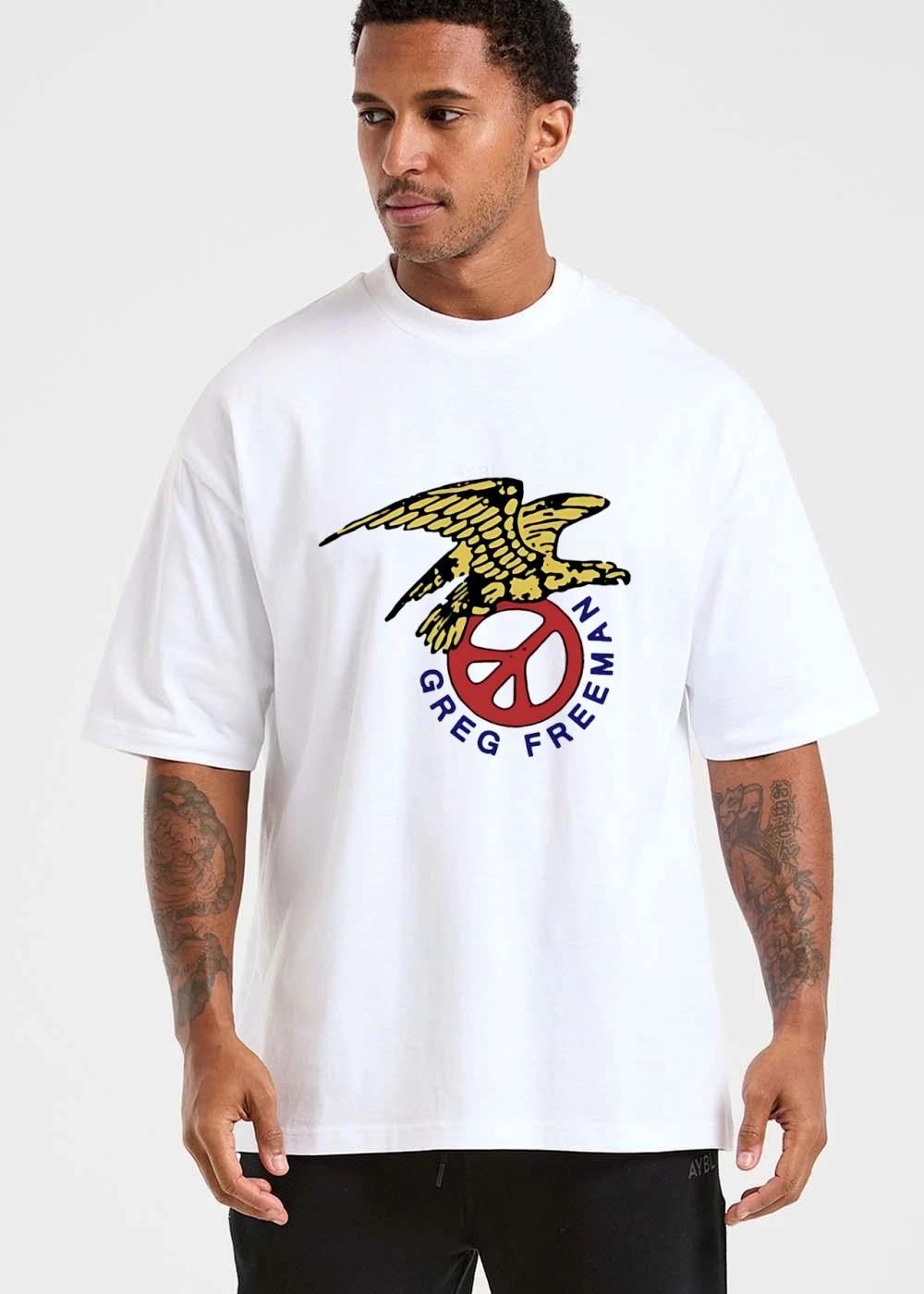 Greg Freeman Yellow Eagle Clutching Crimson Peace Symbol shirt
