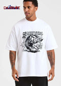 Bull Shifters Spinning Monster Tire Sharp Teeth Smoke Line Art Cartoon shirt