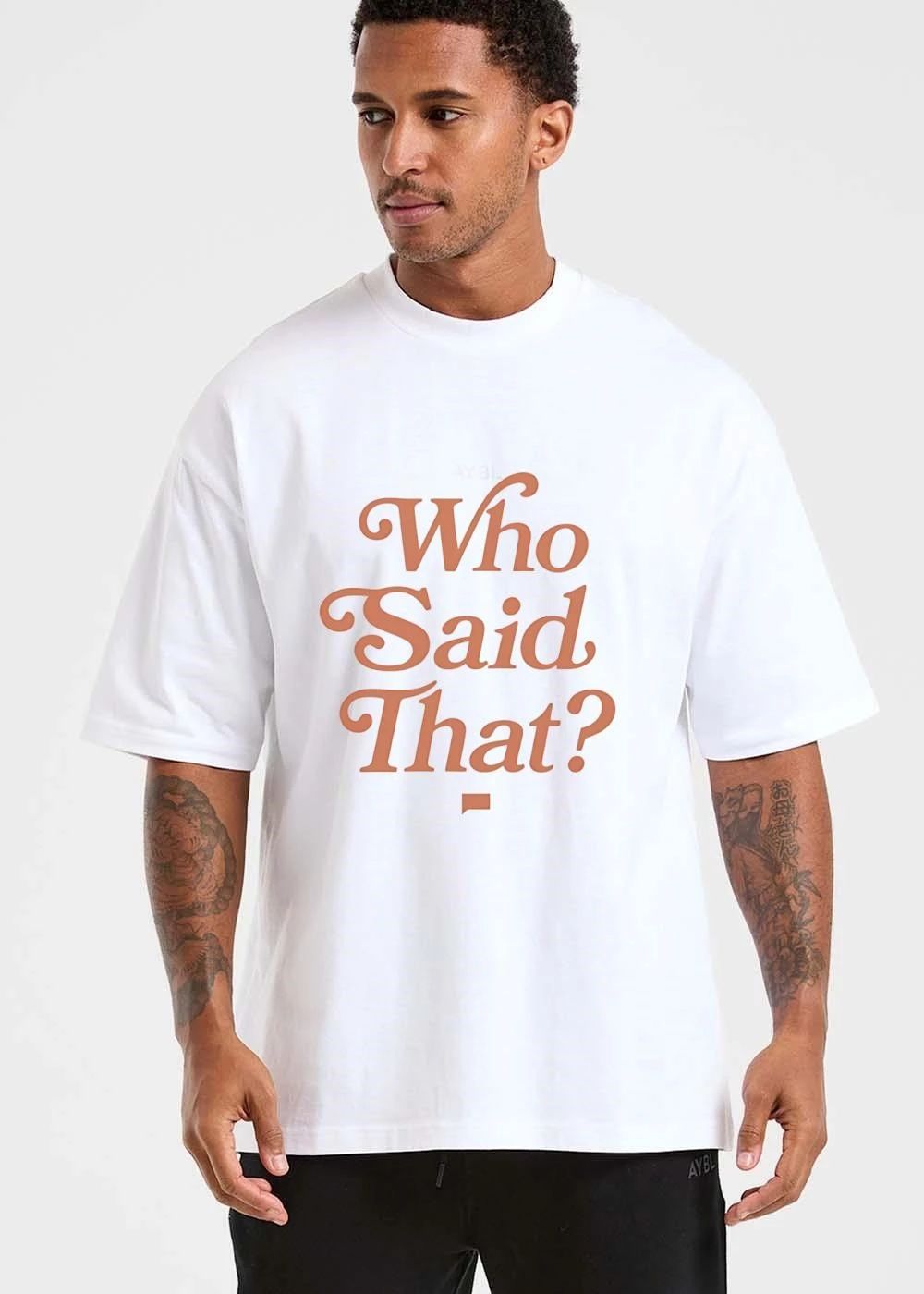 Who Said That Orange Serif Script Calligraphy Typography Lettering shirt
