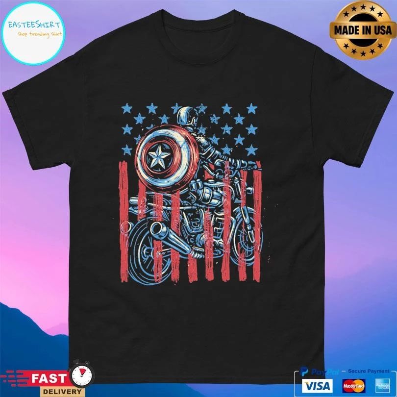 One More Ride Glitchy Gorilla Captain America T-shirts
