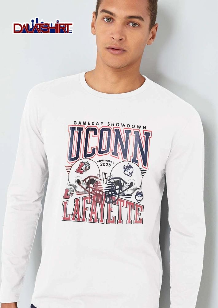 Uconn Huskies Lafayette Leopards NCAA Showdown September 5 2026 Vs Opposing Football Helmets shirt