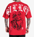 SULLEN CLOTHING TWO FACED '1 TON' OVERSIZED HEAVYWEIGHT PREMIUM RED T-SHIRT