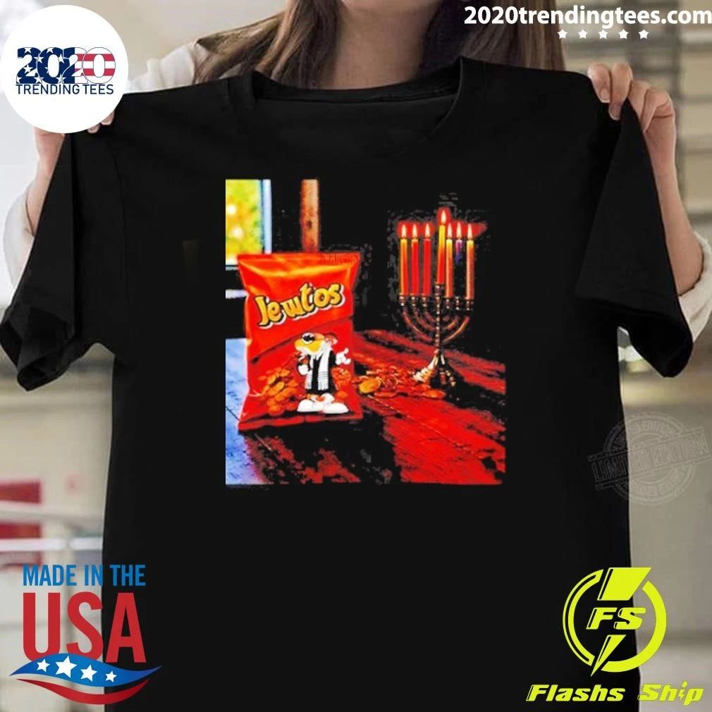 Jewtos Hanukkah Chips Jewish Menorah Funny Shirt