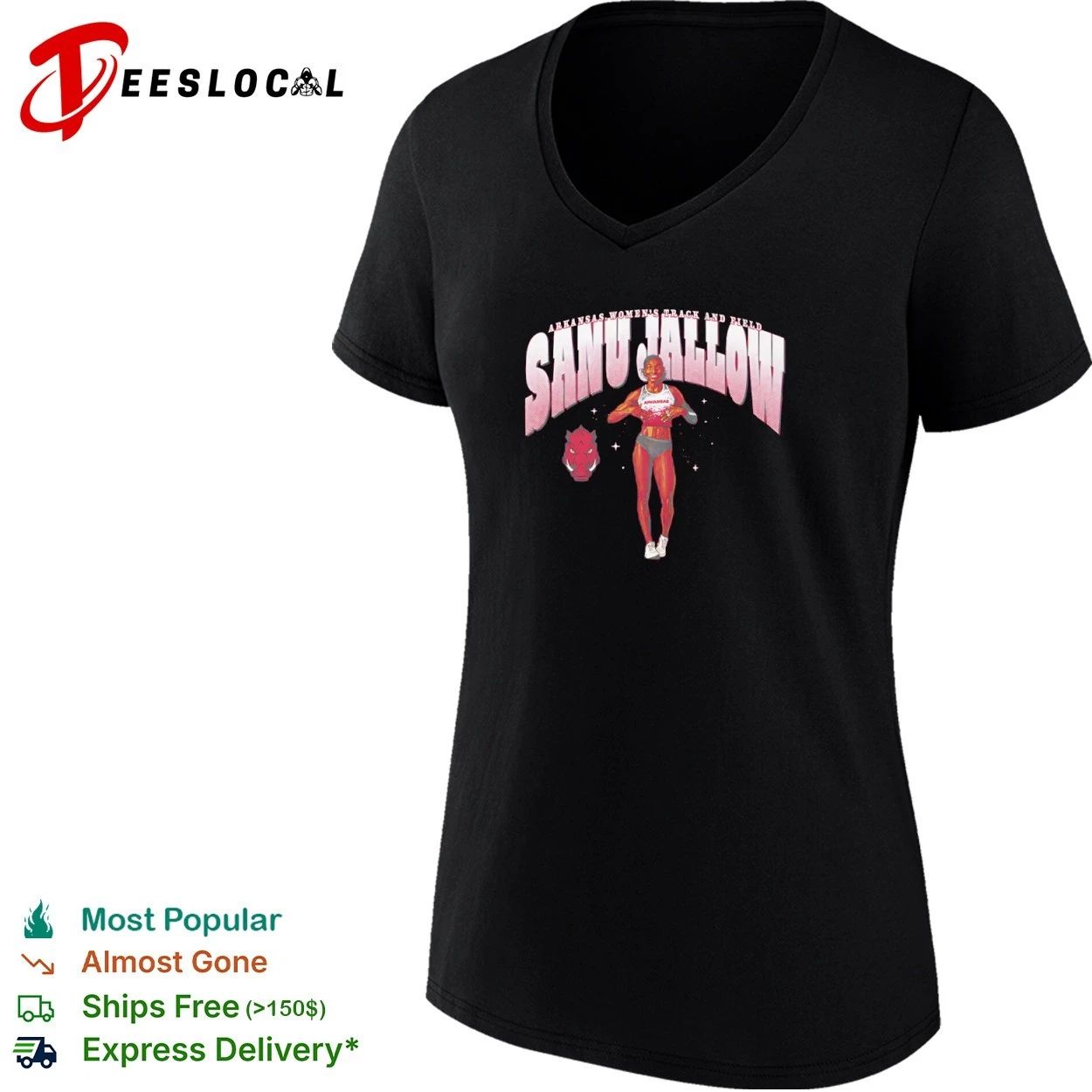 Sanu Jallow Arkansas Women’s Track and Field T-shirt