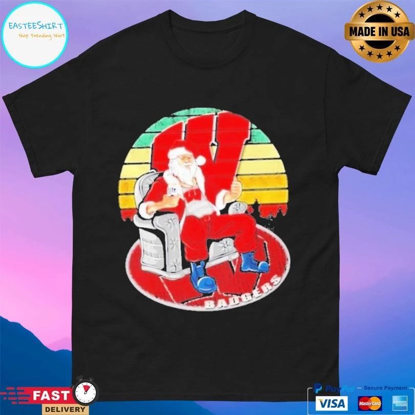 Wisconsin Badgers X Santa Claus Christmas Vintage T-shirts