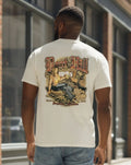 Vintage 2007 Boot Hill Saloon Beige T-Shirt Biker Bar Cards Chopper Size 2XL